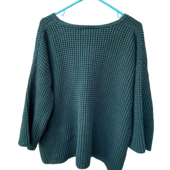 Lands’ End size L chunky knit dolman sleeves V Neck cardigan. - Picture 2 of 6